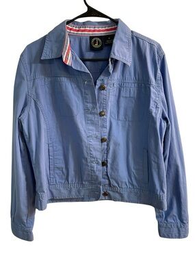 Lighthouse Apparel 100% Cotton Periwinkle Utility Jacket Coastal Preppy Medium